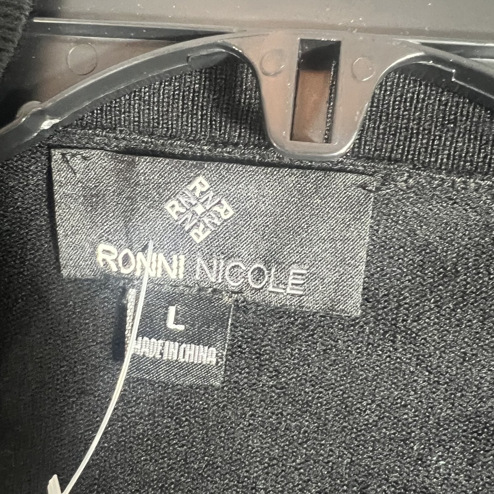 Ronni Nicole Women's Black Open Front Shawl Collar Cardigan Sweater Size L - Picture 3 of 5